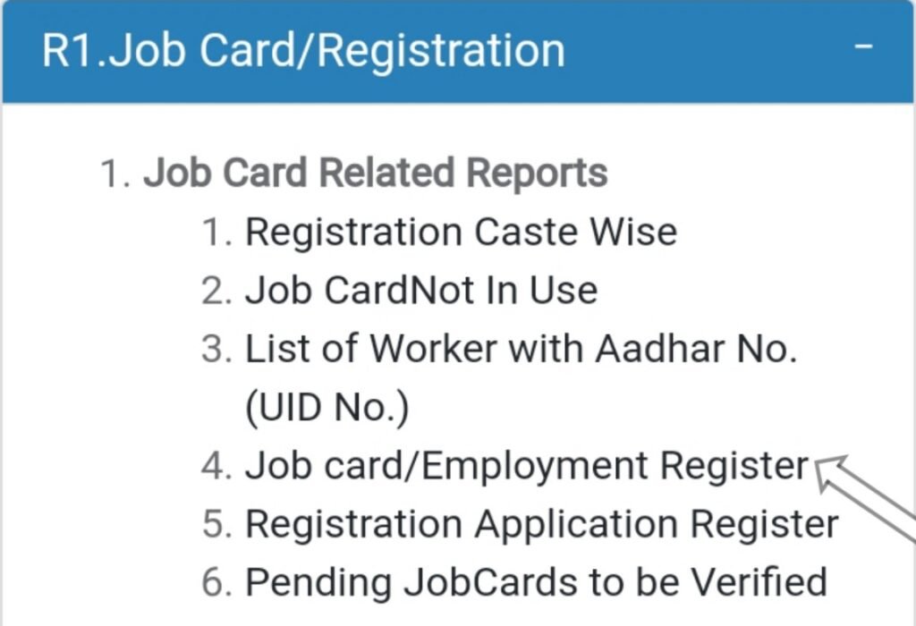 Job Card/employment register 