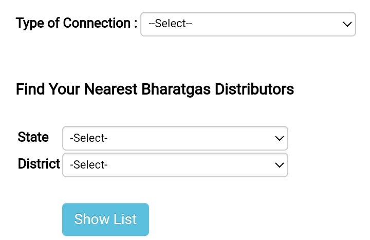 type of connection, find your nearest bharat gas distrbutors