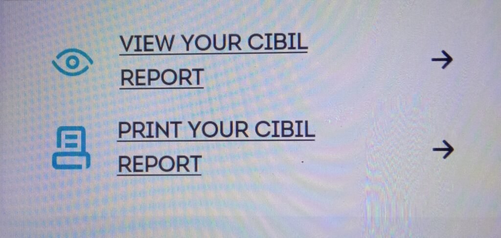 view your cibil report / print your cibil report 