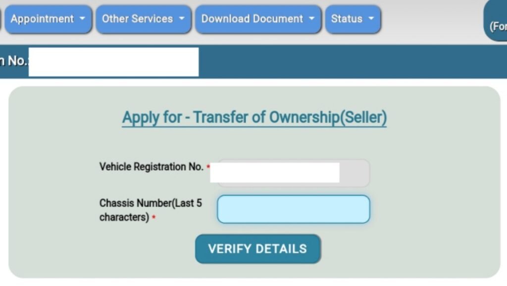 apply for - transfer of ownership (seller)